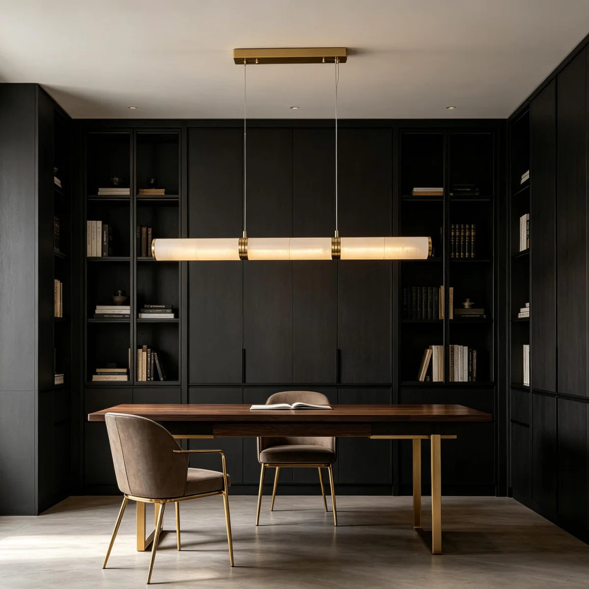 Spanish Alabaster Pendant Light View 6 | Marble & Solid Brass Ultra-Thin Disc Pendant Light | Modern Luxury for Dining Room & Bar | JINSHE | JINSHE