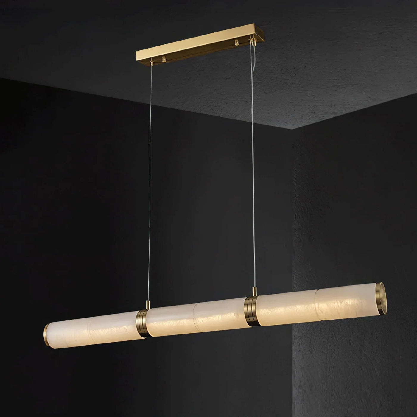 Spanish Alabaster Pendant Light View 10 | Marble & Solid Brass Ultra-Thin Disc Pendant Light | Modern Luxury for Dining Room & Bar | JINSHE | JINSHE