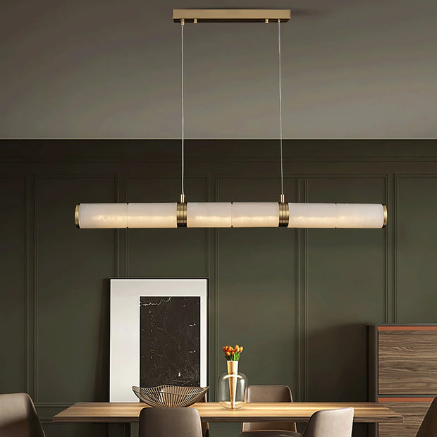Marble & Solid Brass Ultra-Thin Disc Pendant Light | Modern Luxury for Dining Room & Bar | JINSHE