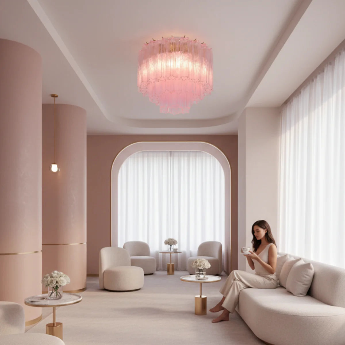 Hand-Blown Murano Glass Alric Ceiling Light | Quiet Luxury Lighting | JINSHE