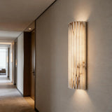 Spanish Alabaster Wall Lamp View 2 | Natural Spanish Alabaster Alvia Ribbed Wall Lamp | Wabi Sabi Lighting | JINSHE | JINSHE
