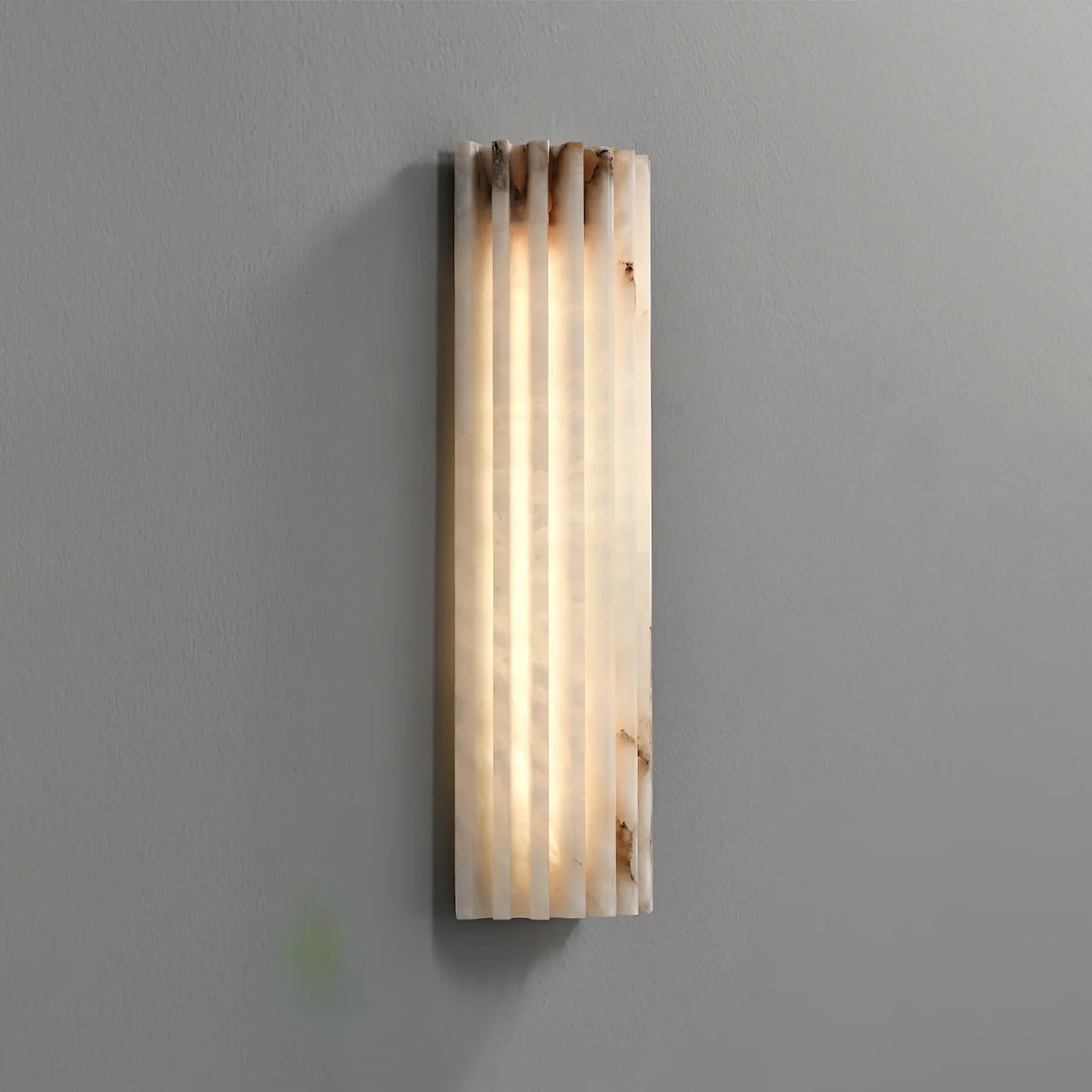 Spanish Alabaster Wall Lamp View 14 | Natural Spanish Alabaster Alvia Ribbed Wall Lamp | Wabi Sabi Lighting | JINSHE | JINSHE