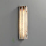 Spanish Alabaster Wall Lamp View 14 | Natural Spanish Alabaster Alvia Ribbed Wall Lamp | Wabi Sabi Lighting | JINSHE | JINSHE