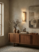 Spanish Alabaster Wall Lamp View 8 | Natural Spanish Alabaster Alvia Ribbed Wall Lamp | Wabi Sabi Lighting | JINSHE | JINSHE