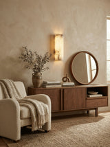 Spanish Alabaster Wall Lamp View 5 | Natural Spanish Alabaster Alvia Ribbed Wall Lamp | Wabi Sabi Lighting | JINSHE | JINSHE
