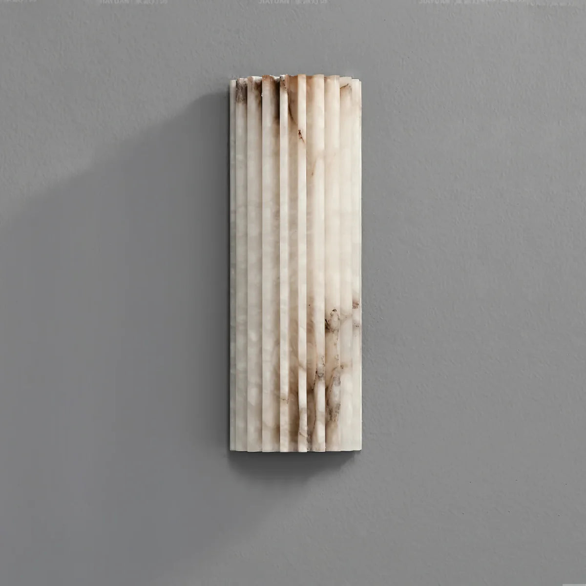 Spanish Alabaster Wall Lamp View 13 | Natural Spanish Alabaster Alvia Ribbed Wall Lamp | Wabi Sabi Lighting | JINSHE | JINSHE