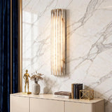Spanish Alabaster Wall Lamp View 7 | Natural Spanish Alabaster Alvia Ribbed Wall Lamp | Wabi Sabi Lighting | JINSHE | JINSHE