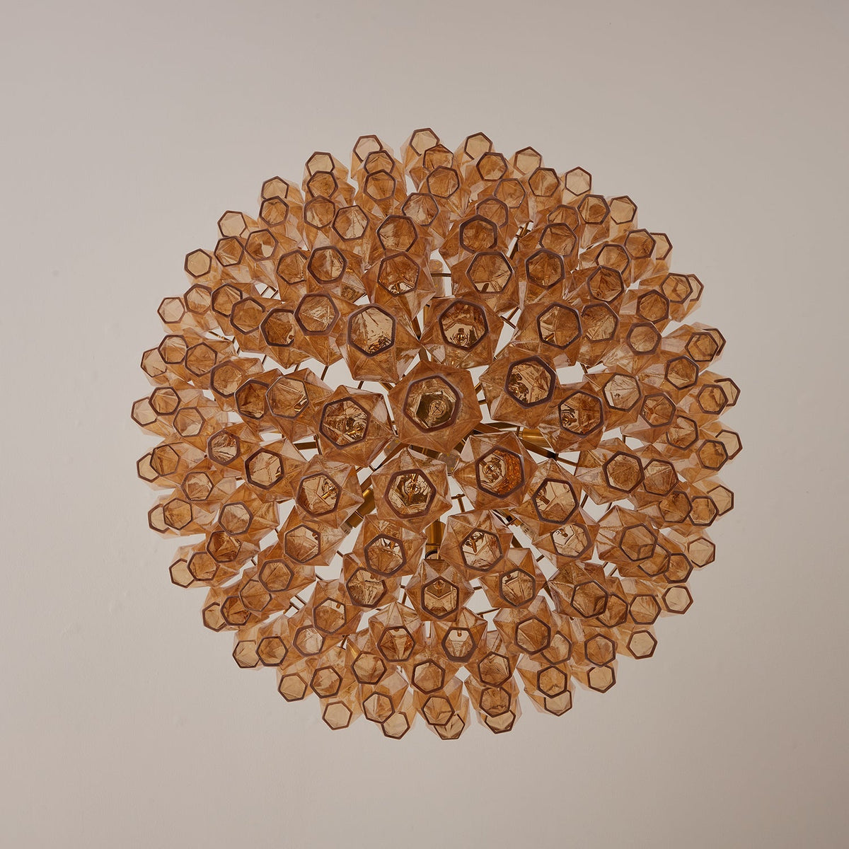 Petala Amber Art Glass Chandelier – macro detail view #1