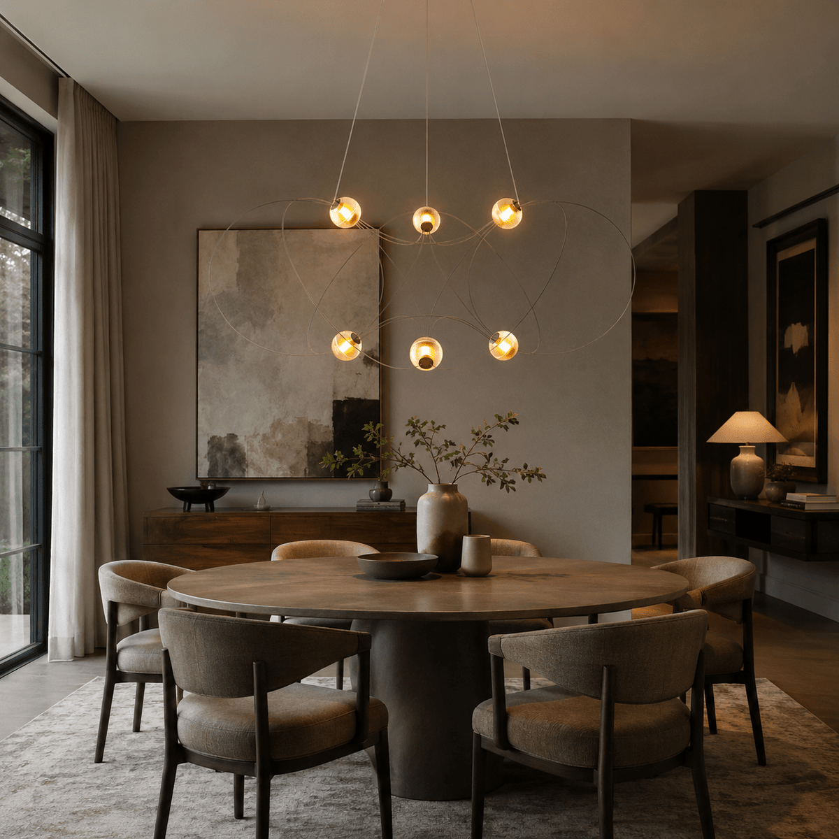 Petala Amber Art Glass Chandelier – structural canopy joint detail