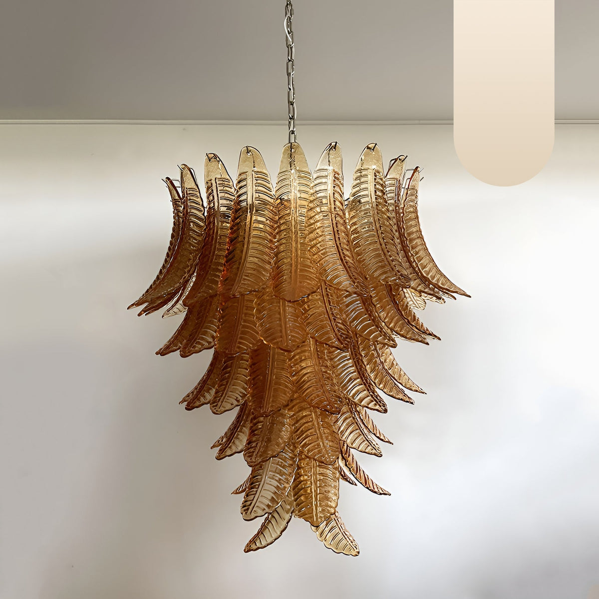 Petala Amber Art Glass Chandelier – structural canopy joint detail