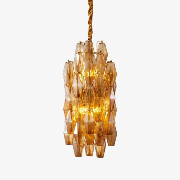 Petala Amber Art Glass Chandelier