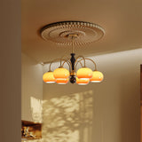 Petala Amber Art Glass Chandelier – illuminated warm ambiance setting