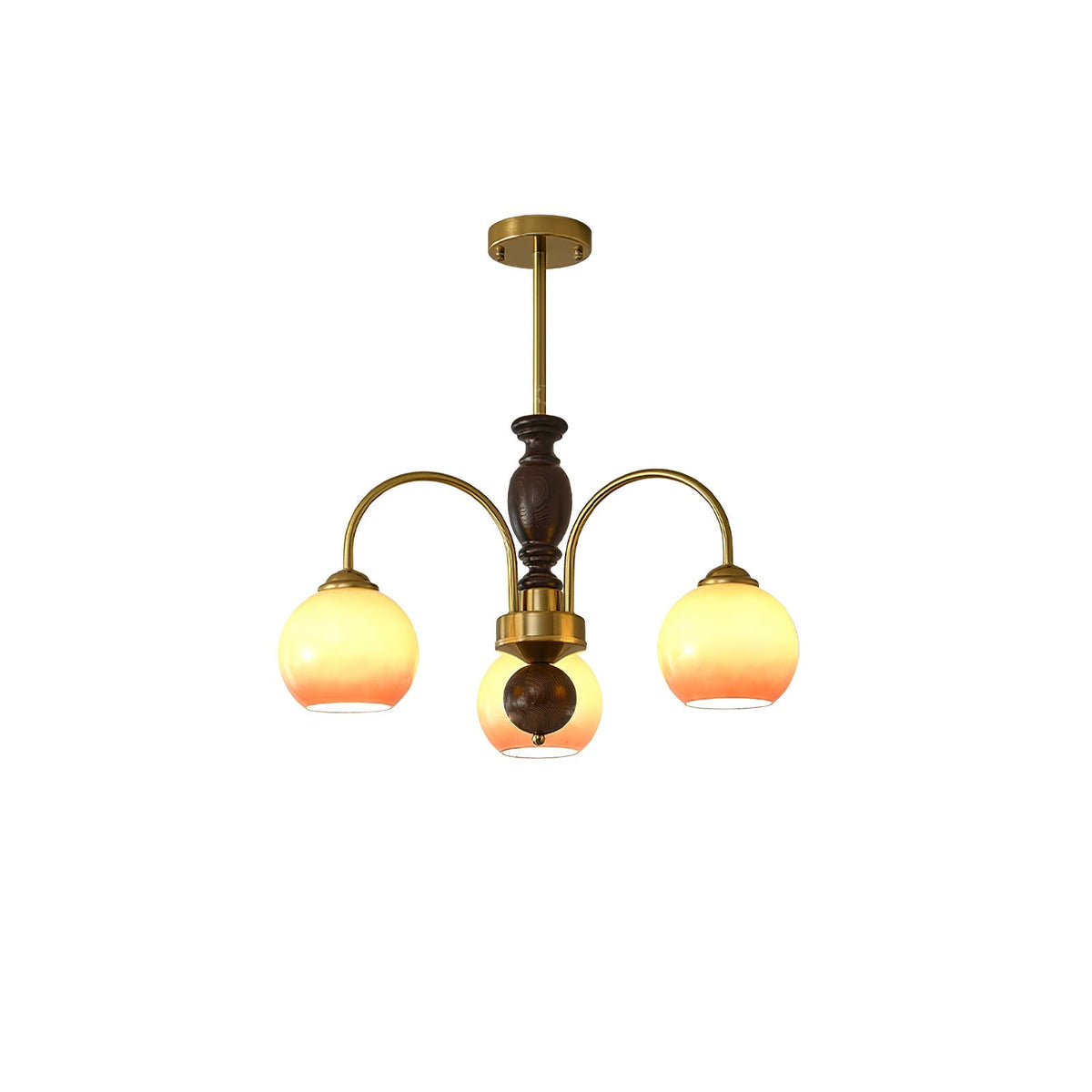 Petala Amber Art Glass Chandelier – 3 heads ∅ 19.7 x H 15.4 finish configuration