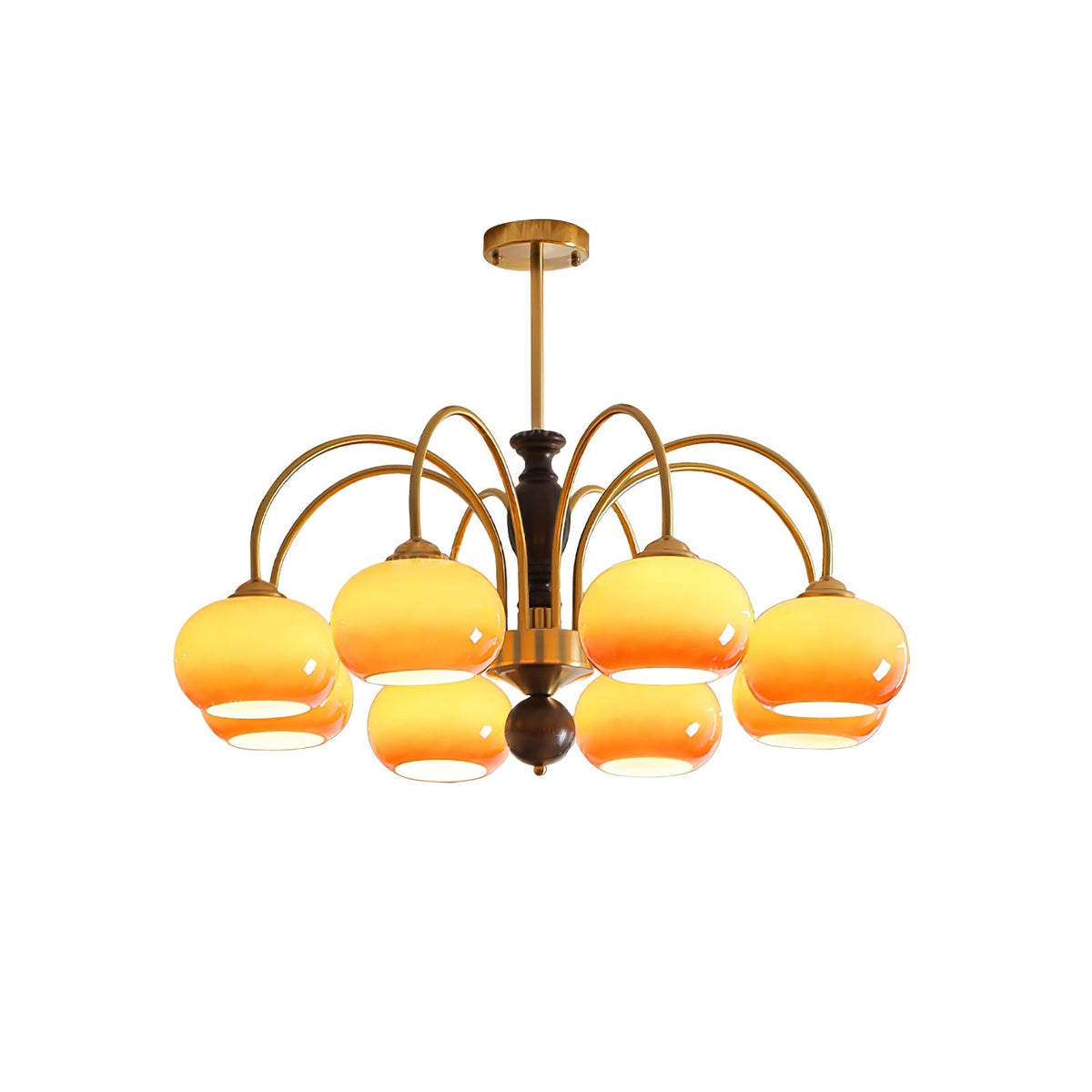 Petala Amber Art Glass Chandelier – 8 heads ∅ 35.4 x H 15.4 finish configuration