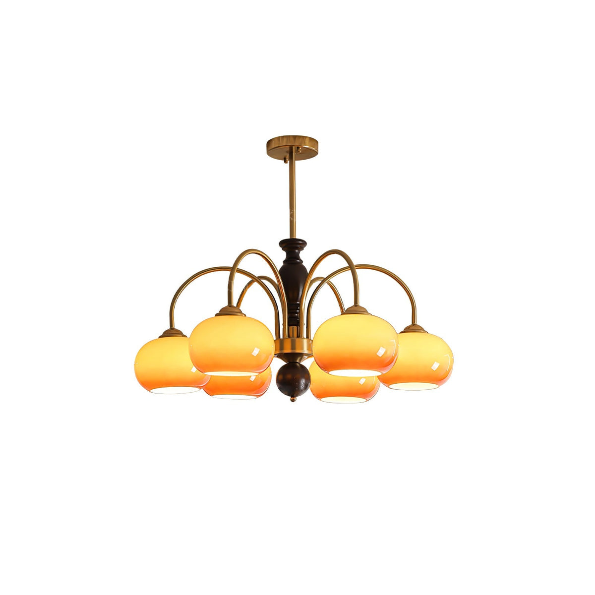 Petala Amber Art Glass Chandelier – 6 heads ∅ 30.7 x H 15.4 finish configuration