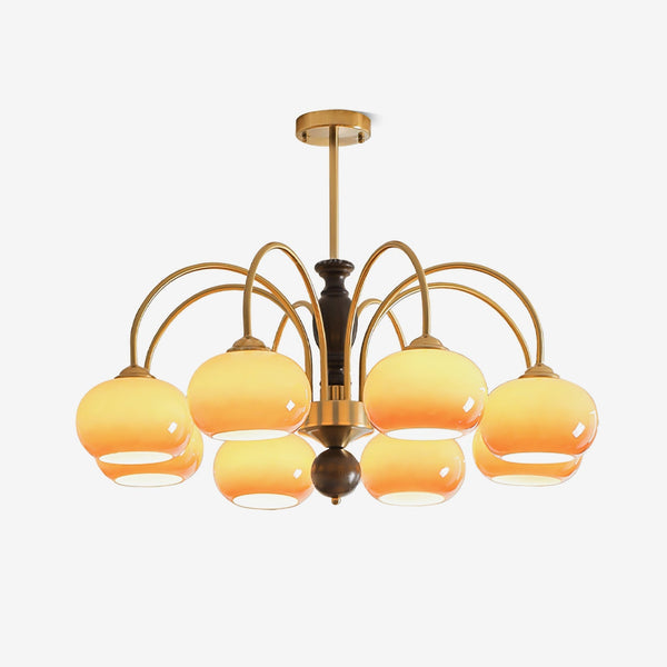 Petala Amber Art Glass Chandelier