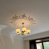 Anath Curated Mouth-Blown Frosted Glass Chandeli – spatial dining room perspective