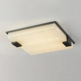 Full Brass Ceiling Light View 13 | Marble & Solid Brass Flush Mount Ceiling Light | Designer Minimalist Style | Eye-Comfort | JINSHE | JINSHE