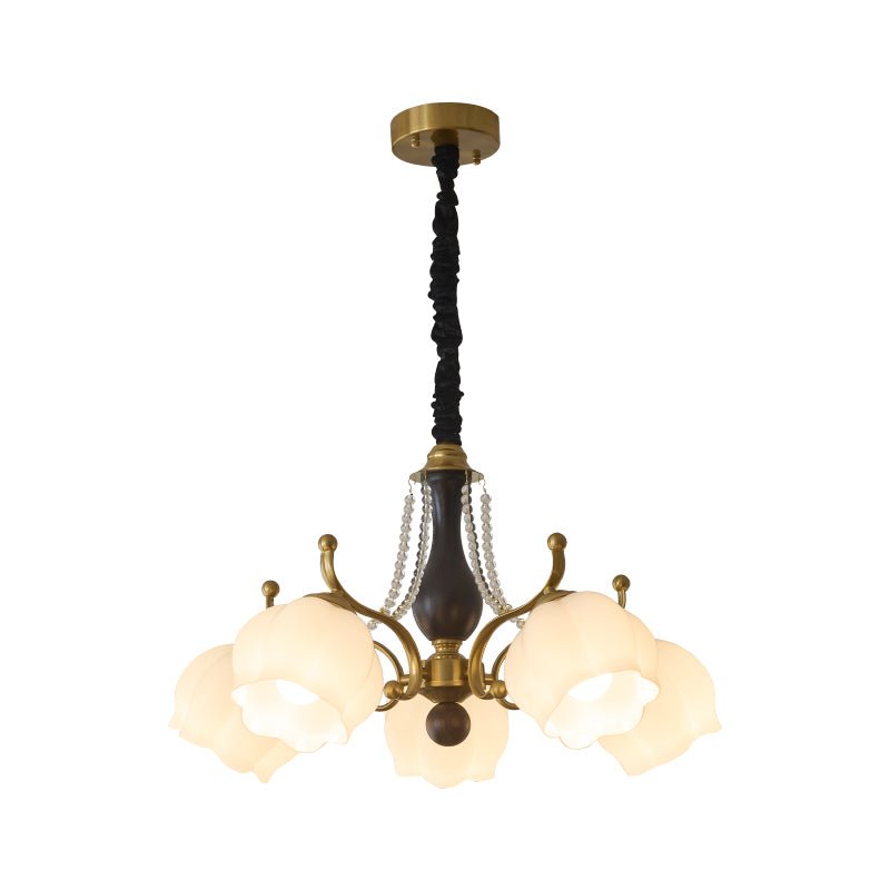 Antonia Curated Mouth-Blown Frosted Glass Chande – architectural ceiling profile #1