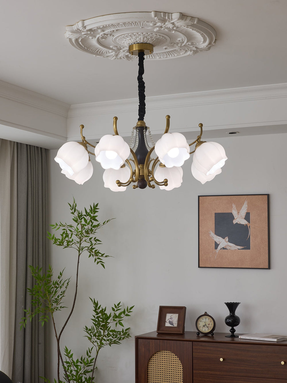 Antonia Curated Mouth-Blown Frosted Glass Chande