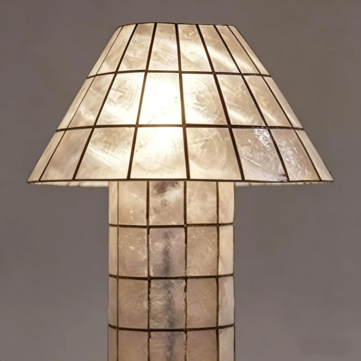 Natural Shell / Capiz Table Lamp View 10 | Aornelia Handcrafted Natural Shell Table Lamp | Nordic Luxury Coastal Light | JINSHE | JINSHE