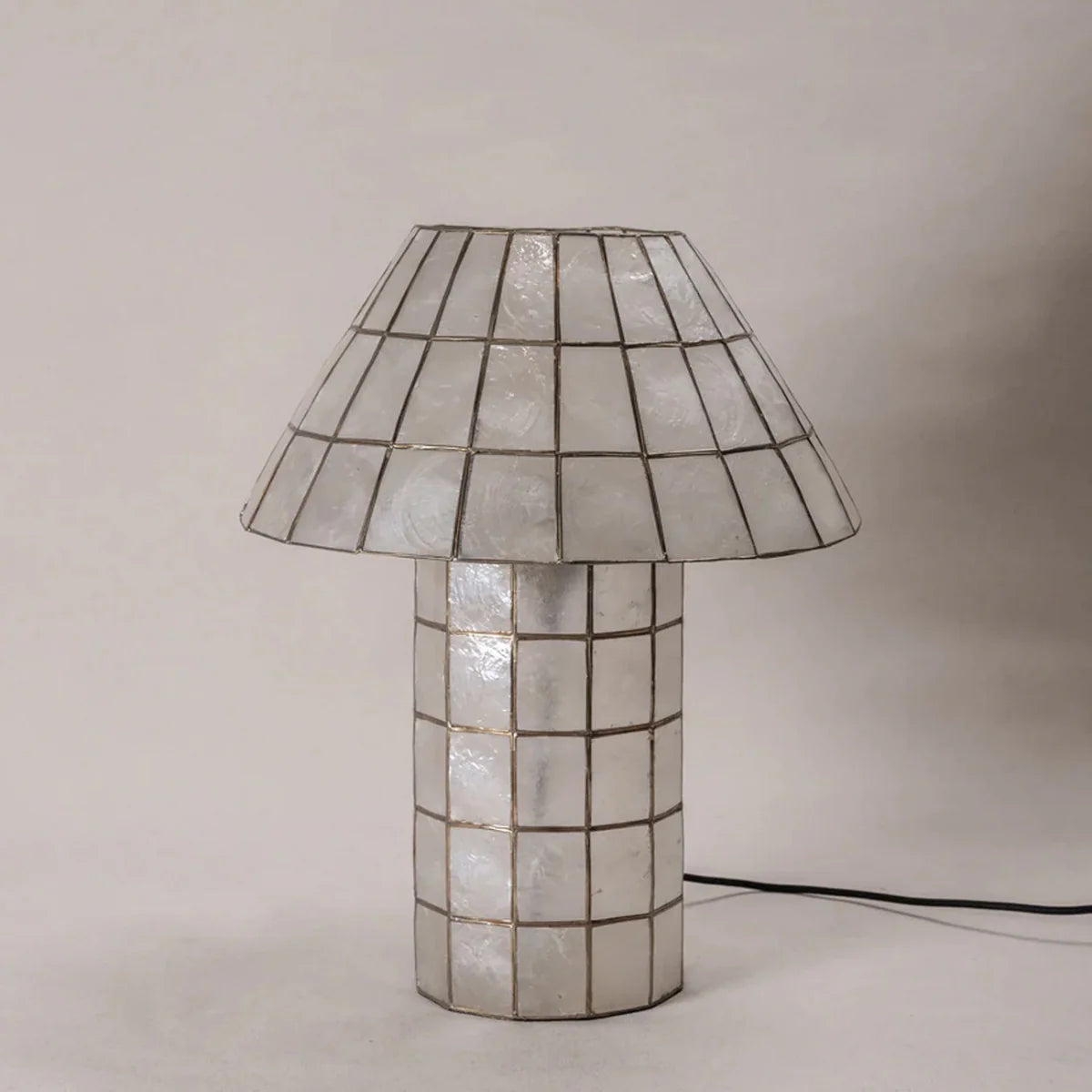 Natural Shell / Capiz Table Lamp View 13 | Aornelia Handcrafted Natural Shell Table Lamp | Nordic Luxury Coastal Light | JINSHE | JINSHE