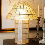 Natural Shell / Capiz Table Lamp View 8 | Aornelia Handcrafted Natural Shell Table Lamp | Nordic Luxury Coastal Light | JINSHE | JINSHE