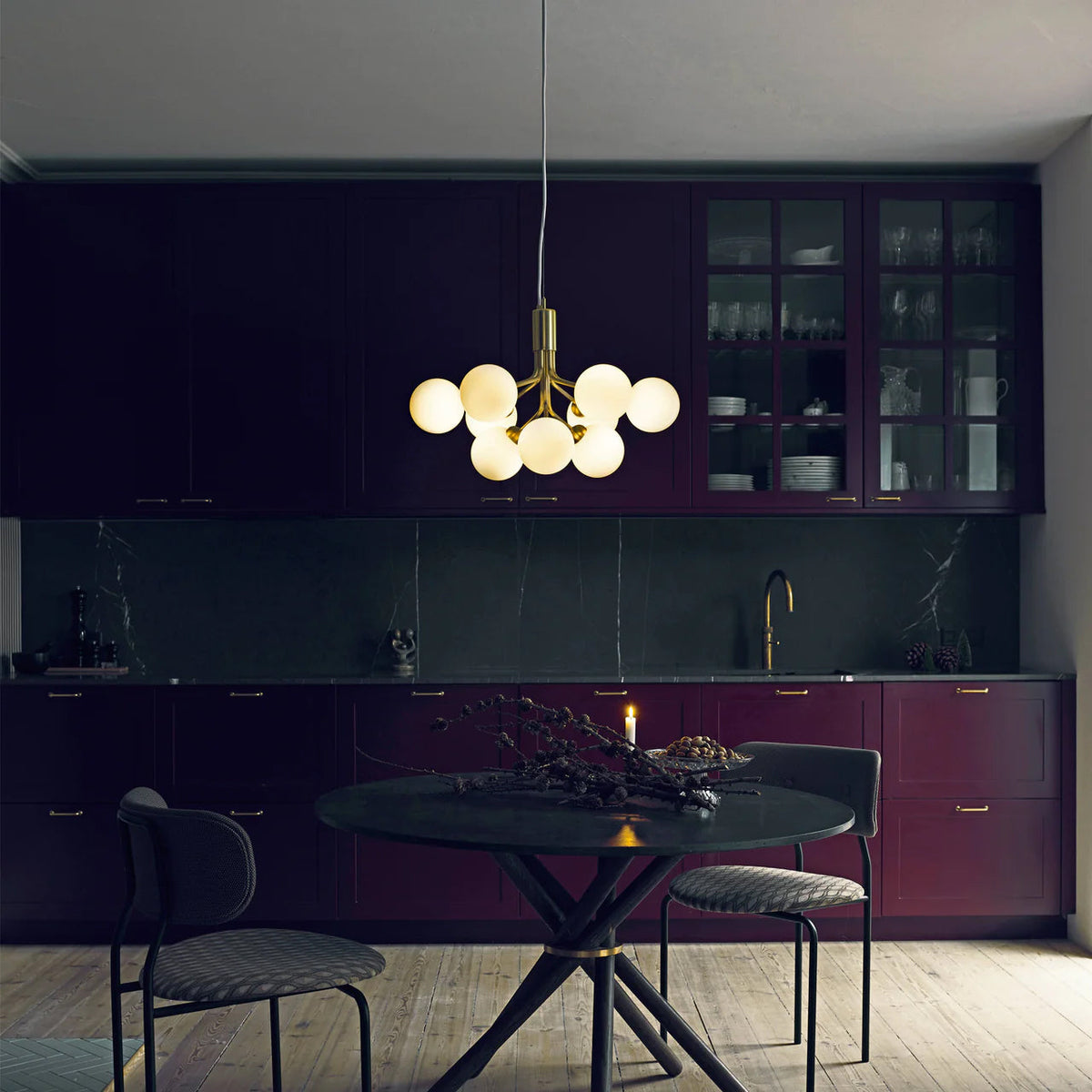 Glass Sphere Cluster Chandelier – Ambient Illumination in Luxury Interior Setting View 11
