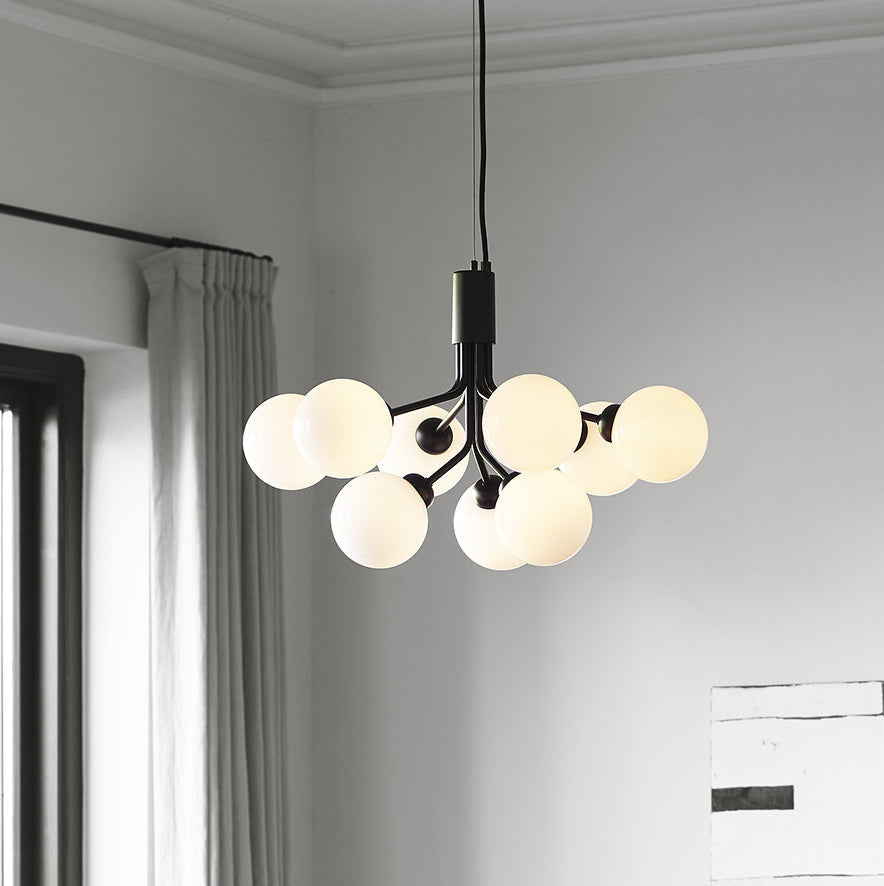 Glass Sphere Cluster Chandelier – Handcrafted Material Texture and Detail View
