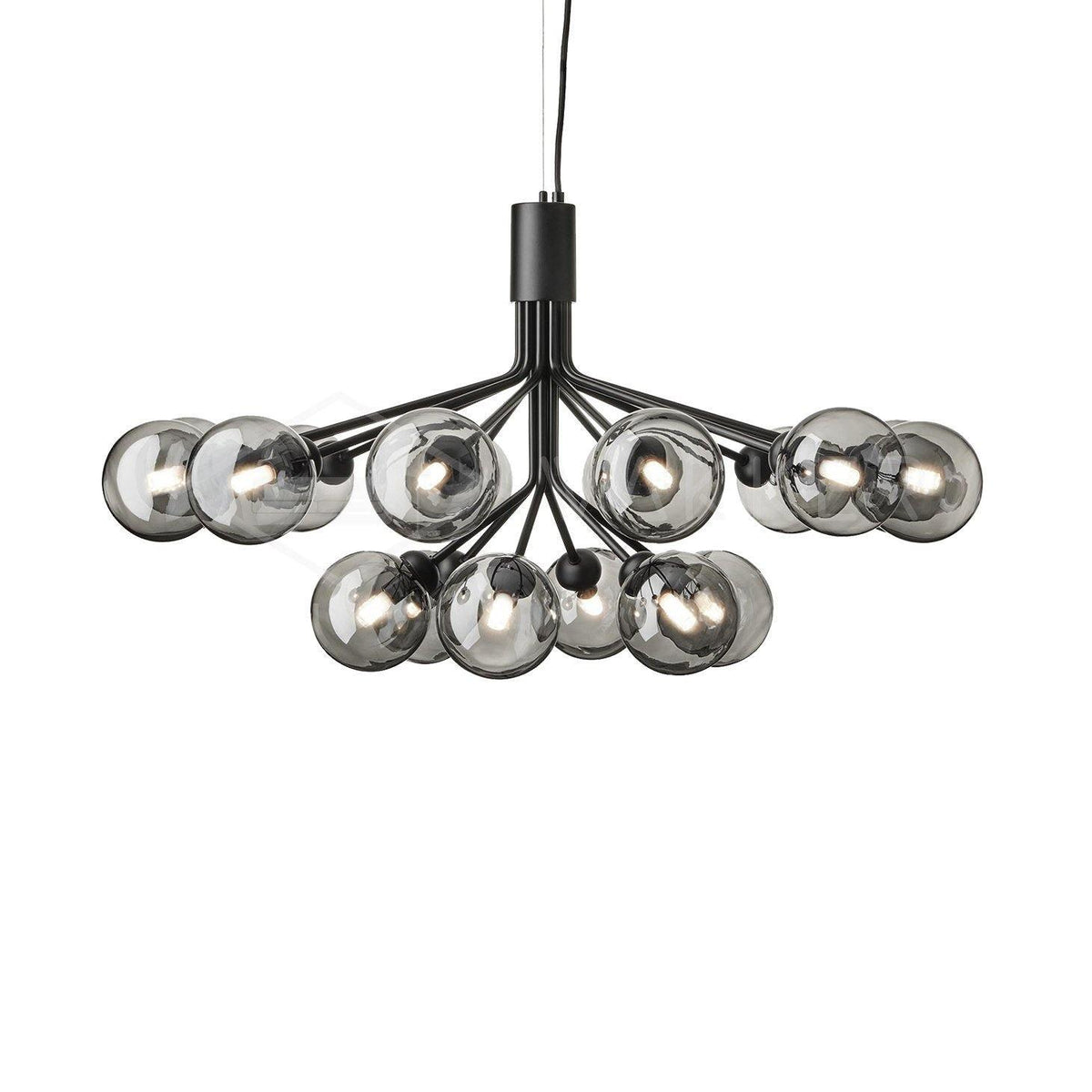 Glass Sphere Cluster Chandelier – Ambient Illumination in Luxury Interior Setting View 21