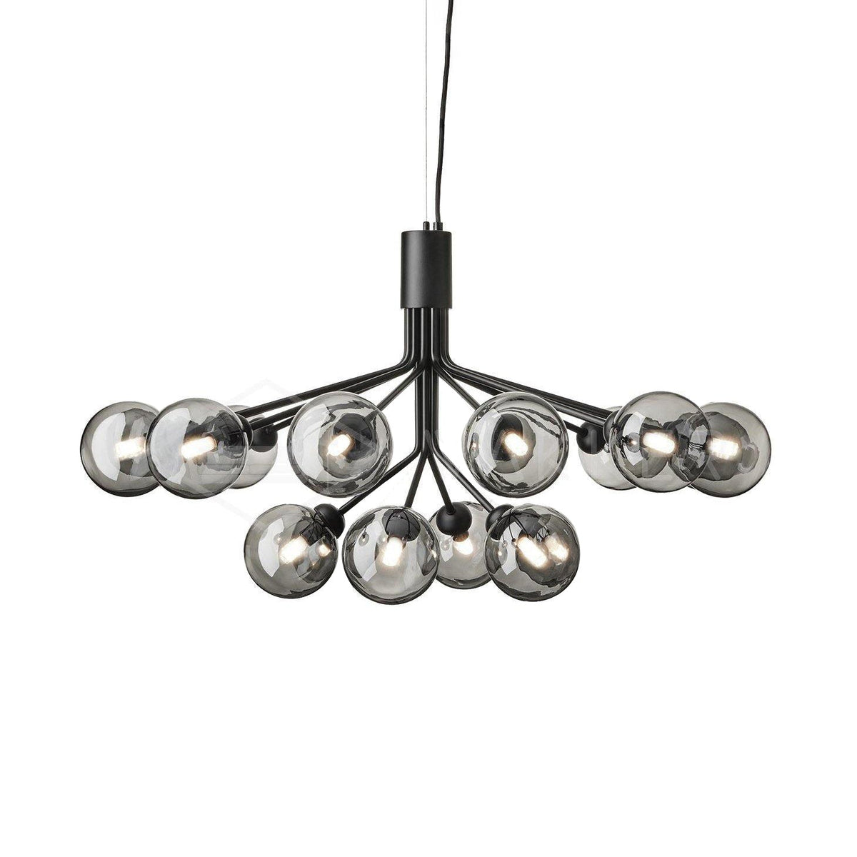 Glass Sphere Cluster Chandelier – Ambient Illumination in Luxury Interior Setting View 10