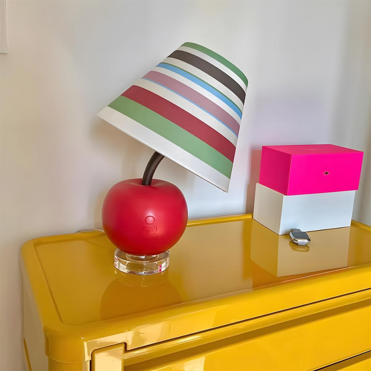 Appella Curated Iron & Glass Table Lamp installed in residential dining space