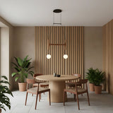 Black Walnut Chandelier View 4 | Arbor Black Walnut Chandelier | The Black Walnut Gallery | JINSHE | JINSHE