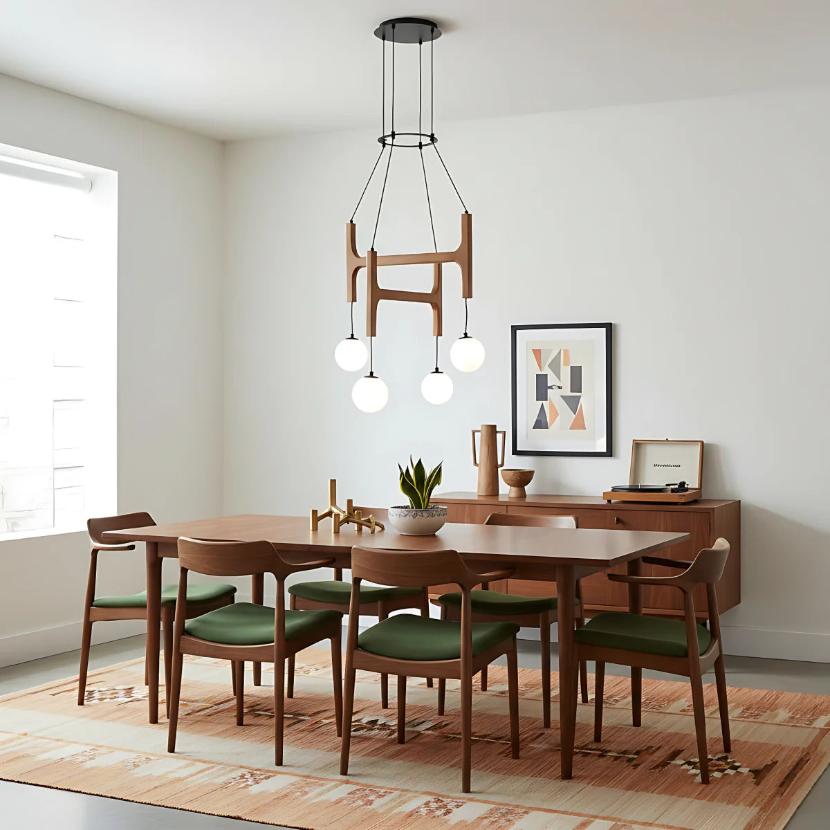 Black Walnut Chandelier View 5 | Arbor Black Walnut Chandelier | The Black Walnut Gallery | JINSHE | JINSHE