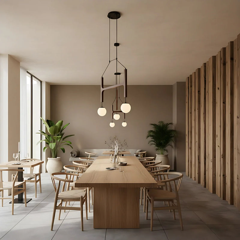 Black Walnut Chandelier View 6 | Arbor Black Walnut Chandelier | The Black Walnut Gallery | JINSHE | JINSHE