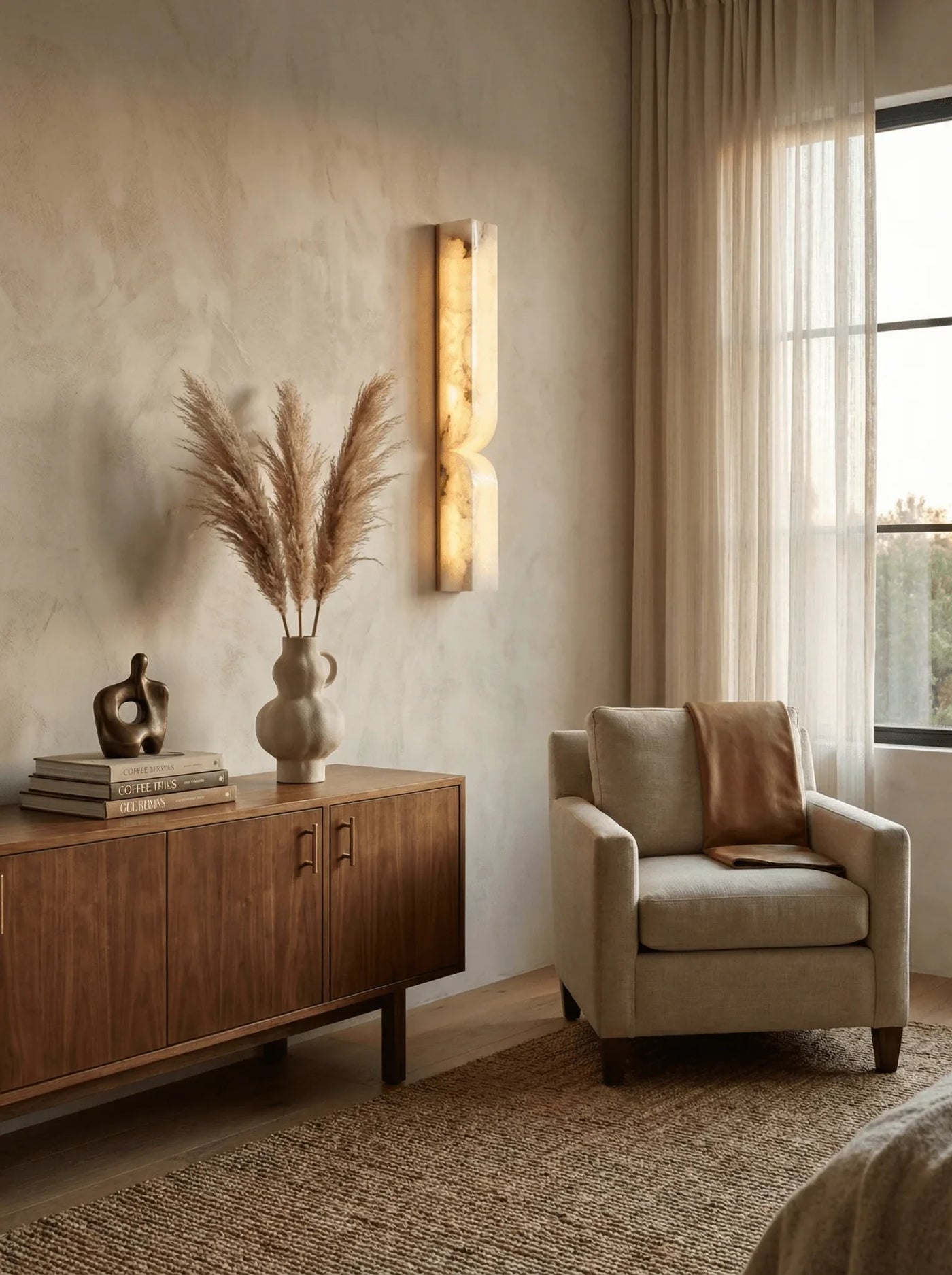 Spanish Alabaster Wall Lamp View 8 | Arc Fold Wall Lamp | Spanish Alabaster | JINSHE | JINSHE