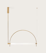 Arched Linear Led Curated Mouth-Blown Frosted Gl – illuminated warm ambiance setting