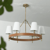 Arianna Leather Curated Solid Brass Chandelier – structural canopy joint detail
