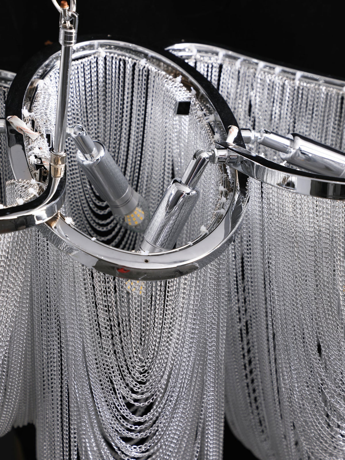 Ark Tassel Curated Finished Iron Chandelier – macro detail view #1