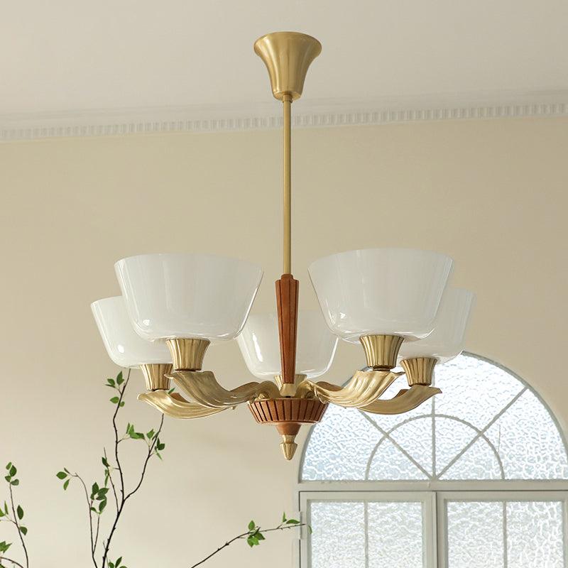 Ascher Curated Mouth-Blown Frosted Glass Chandel