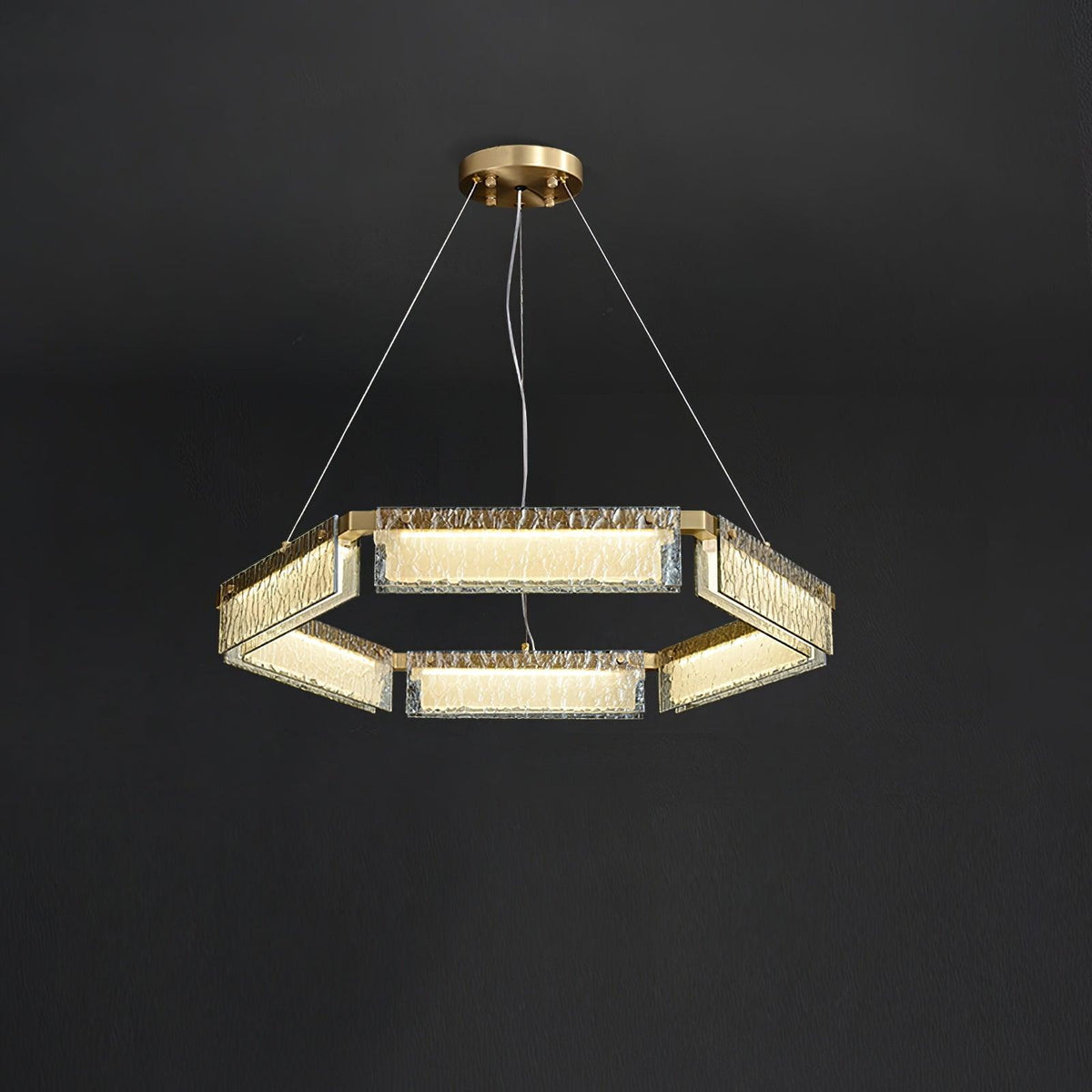 Asner LED Curated Mouth-Blown Frosted Glass Chan – ∅ 27.5 x H 3.7  Dia 70cm x H 9.5cm finish configuration