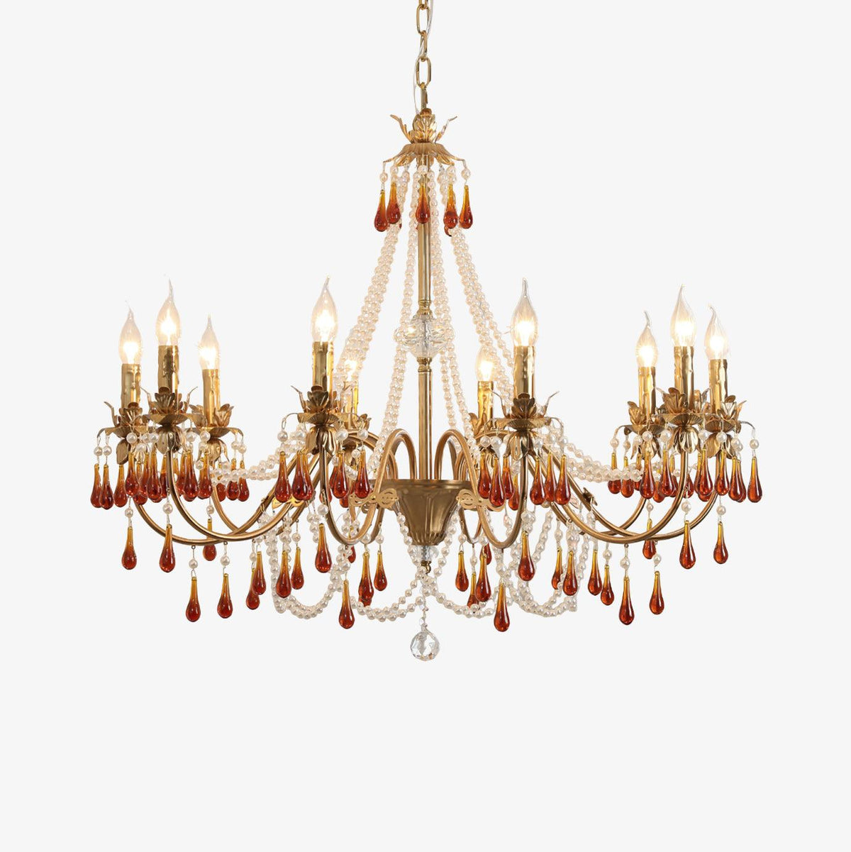Petala Amber Art Glass Chandelier – Amber Art Glass Chandelier
