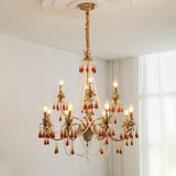 Petala Amber Art Glass Chandelier – dimensional scale reference #1