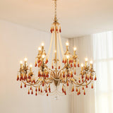 Petala Amber Art Glass Chandelier – handcrafted surface texture #1
