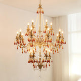 Petala Amber Art Glass Chandelier – structural canopy joint detail #1