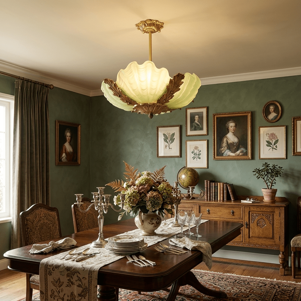 Aurelia Shell Curated Mouth-Blown Frosted Glass – illuminated warm ambiance setting