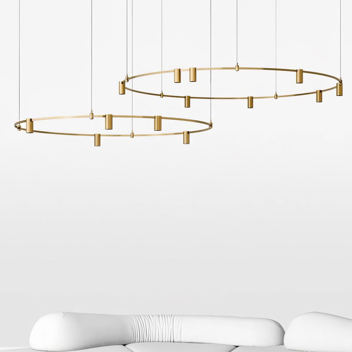Auroom Round Curated Solid Brass Chandelier – handcrafted surface texture