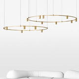 Auroom Round Curated Solid Brass Chandelier – handcrafted surface texture