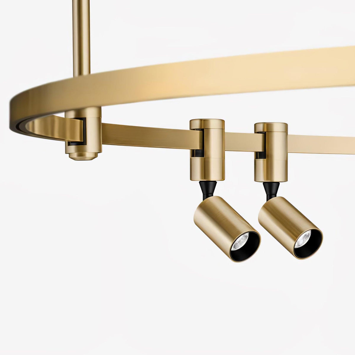 Auroom Round Curated Solid Brass Chandelier – spatial dining room perspective