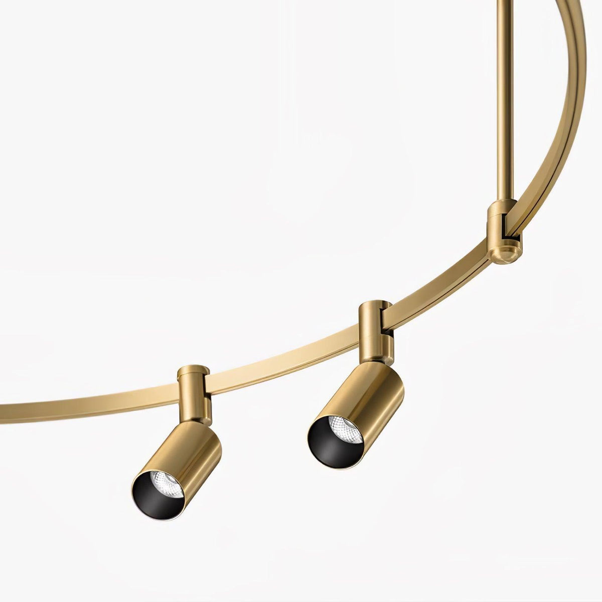 Auroom Round Curated Solid Brass Chandelier – side angled contour profile